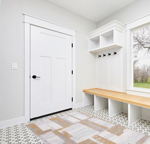 Safavieh Bayside Collection Area Rug - 5'3" x 7'6", Ivory & Grey Gold, Modern Design, Non-Shedding & Easy Care, Machine Washable Ideal for High Traffic Areas in Living Room, Bedroom (BAY126B) in White Modern Entryway
