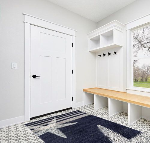 nuLOOM Thomas Paul Starfish and Striped Area Rug, 5' x 8', Blue in White Modern Entryway