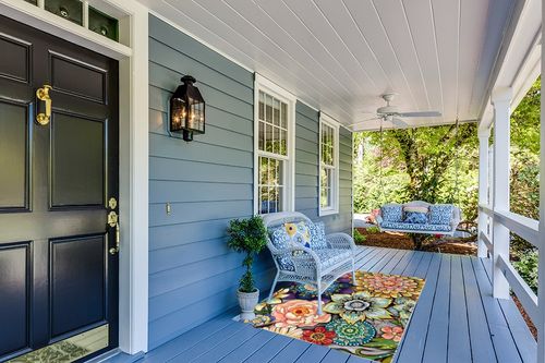 Modern Floral Flower Area Rugs 4x6 for Bedroom Living Room Colorful Vintage Boho Large Entryway Throw Rug Non-Slip Machine Washable Floor Carpet for Home Decor (4’X 6’, Floral) in Light Blue Patio