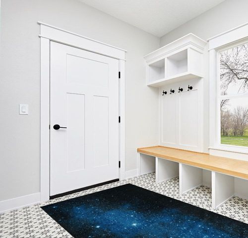 Mohawk Home Kids Playroom Boys Area Rug, Interstellar Blue (5' x 8') in White Modern Entryway