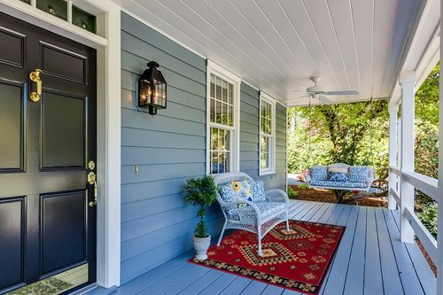 SUPERIOR Indoor Small Area Rug with Jute Backing, Bohemian Geometric Rugs for Home, Bedroom, Living Room, Kitchen, Entryway, Office, Southwestern Floor Decor, Santa Fe Collection, 4' x 6', Red in Light Blue Patio