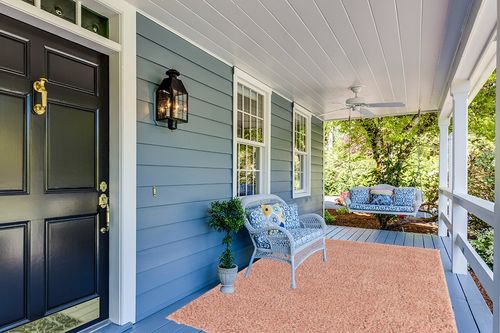 Pink Shag Rug 6x9 in Light Blue Patio