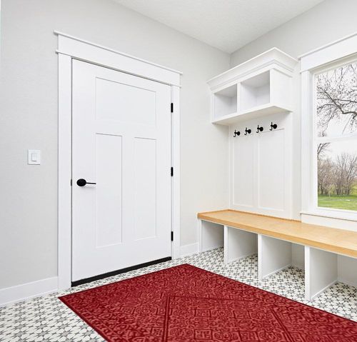 SAFAVIEH Dip Dye Collection Area Rug - 5' x 8', Red, Handmade Oriental Diamond Wool, Ideal for High Traffic Areas in Living Room, Bedroom (DDY151Q) in White Modern Entryway