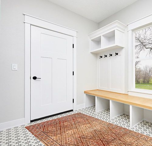 Rugs USA x Prabal Gurung Bagmati Machine Washable Area Rug, 5x8, Orange in White Modern Entryway