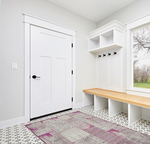 SAFAVIEH Paradise Collection Area Rug - 5'3" x 7'6", Purple & Fuchsia, Boho Patchwork Viscose Design, Ideal for High Traffic Areas in Living Room, Bedroom (PAR100-880) in White Modern Entryway