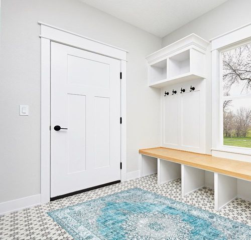 DECOMALL Kalina Washable Area Rugs in White Modern Entryway