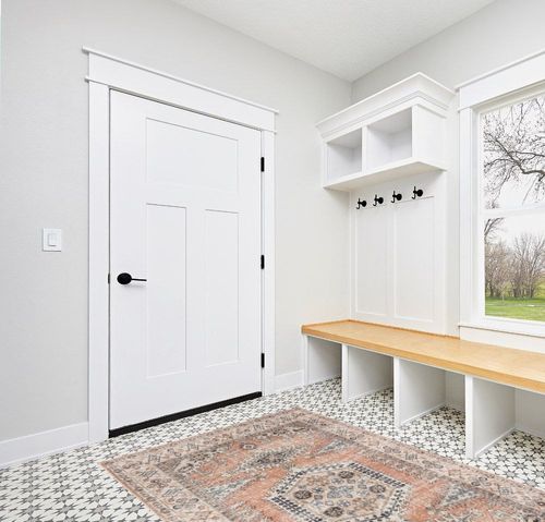 Ultra-Thin Antique Collection Area Ru in White Modern Entryway