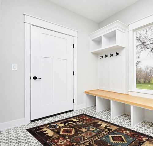 ‎Brown ‎Rustic ‎Fade Resistant, Stain Resistant ‎Kitchen, Bedroom ‎Area Rug in White Modern Entryway