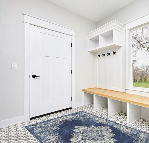 ‎Navy Blue ‎Modern ‎Lightweight ‎Living Room ‎Area Rug in White Modern Entryway