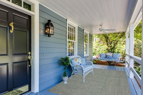 SAFAVIEH Natural Fiber Collection Area Rug - 6' x 9', Green & Grey, Handmade Farmhouse Jute, Ideal for High Traffic Areas in Living Room, Bedroom (NF730B) in Light Blue Patio