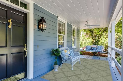 Garland Rug Quatro 6 ft. x 9 ft. Area Rug Sage in Light Blue Patio