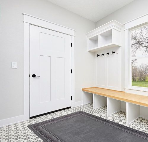 Antep Rugs Alfombras Bordered Modern 5x7 Non-Slip (Non-Skid) Low Pile Rubber Backing Indoor Area Rug (Gray, 5' x 7') in White Modern Entryway