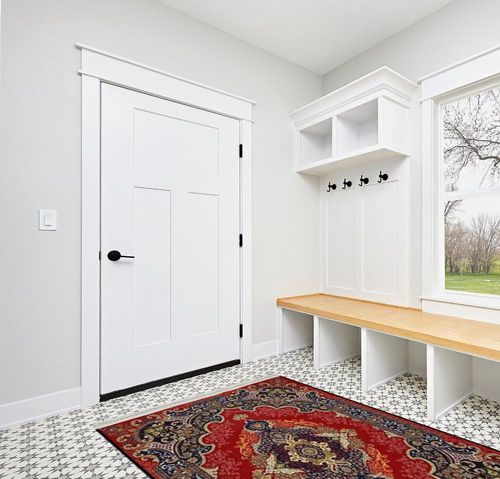 Area Rug,Machine Washable Vintage Rug,Perfect Non-Slip Floor Carpet for Home Decor,Floor Decoration,5'x7'Rug in White Modern Entryway