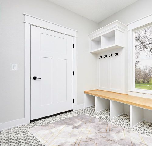 FINOREN Abstract Gold Line Area Rugs for Living Room,Bedroom,Hallway,Dining Room,Non-Shedding,Non Slip Backing,Floor Decoration Carpets,Gray-White,5x7 Feet in White Modern Entryway