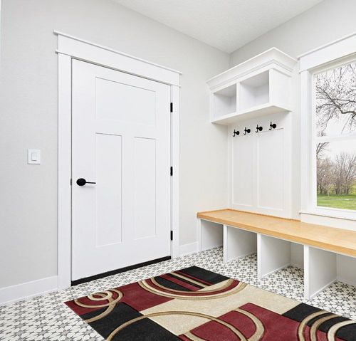 GLORY RUGS Area Rug Modern 5x7 Dark Red Soft Hand Carved Contemporary Floor Carpet with Premium Fluffy Texture for Indoor Living Dining Room and Bedroom Area. in White Modern Entryway