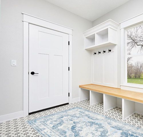 Pajata Blue and Cream Vintage 5X7 Area Rug Soft Fluffy Pile Carpet, Stain Resistant Faux Wool Soft Fuzzy Machine Washable Rug, Boho Chic Low-Pile Floral Carpet for Bedroom Kitchen Living Room in White Modern Entryway