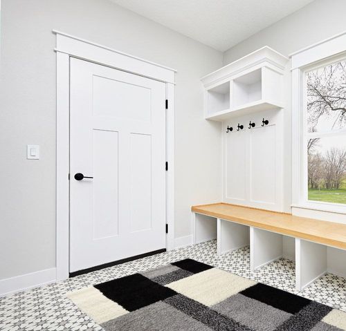 ruglots Modern Shag Geometric 5x7 (5' x 7'2'') Area Rug Cubes Black & Cream Plush Shag Blocks & Squares Plush Shag Easy Care Thick Soft Plush Living Room in White Modern Entryway