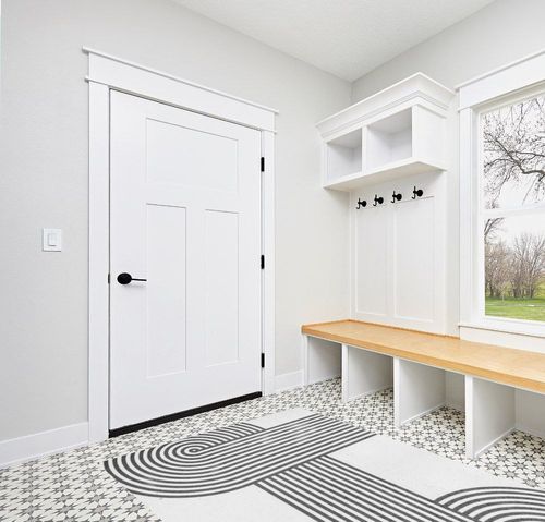 Mid Century Modern Minimalist Black and White Area Rug for Livingroom Bedroom Diningroom Non-Shedding Washable Wool Home Office Floor Carpet Mat 5x7 in White Modern Entryway