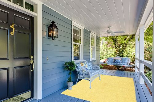 Yellow 21x34" Shagadelic Chenille Twist Rug- Shag in Light Blue Patio