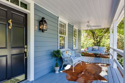 Sunshine Cowhides Genuine Brindle Tricolor Cowhide Rug - Luxurious Cow Rug for Bedroom, Living Room, and Home Decor Enthusiasts - Masterpiece of Style and Functionality - 6x6-7ft (180x210cm) in Light Blue Patio