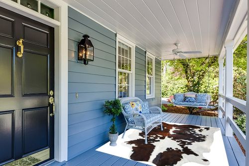 Sunshine Cowhides Genuine Tricolor Cowhide Rug - Luxurious Cow Rug for Bedroom, Living Room, and Home Decor Enthusiasts - Masterpiece of Style and Functionality - 6x6-7ft (180x210cm) in Light Blue Patio