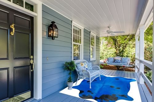 Appaloosa Cowhides Color Dyed Collection (Vibrant Blue) in Light Blue Patio