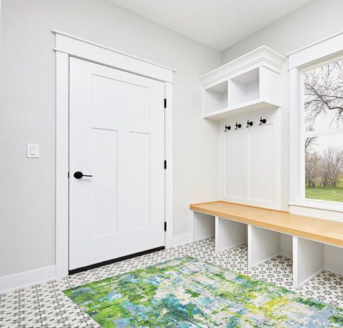 Area Rug Living Room Rugs - 5x7 Washable Large Modern Abstract Soft No Slip Indoor Rug Thin Floor Carpet for Bedroom Under Dining Table Home Office Decor - Green in White Modern Entryway