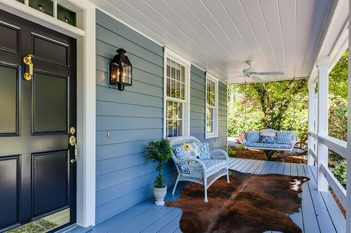 Genuine Brindle Cowhide Rug XL 6 x 7-8 ft. 180 x 240 cm in Light Blue Patio