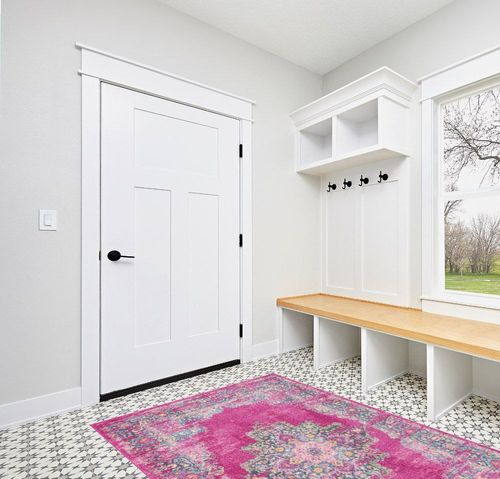 Nourison Passion Fuchsia 5'3" x 7'3" Area -Rug, Boho, Traditional, Easy -Cleaning, Non Shedding, Bed Room, Living Room, Hallway, (5' x 7') in White Modern Entryway