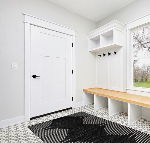 Rugshop Bohemian Stripe Stain Resistant High Traffic Living Room Kitchen Bedroom Dining Home Office Area Rug 5'x7' Black in White Modern Entryway