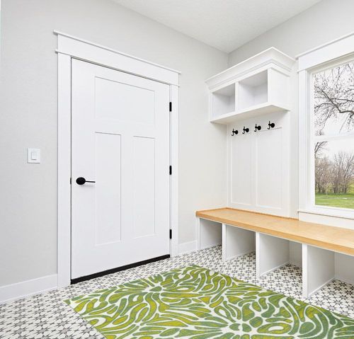 Antep Rugs Floral 5x7 Abstract Indoor Area Rug Siesta (Green White, 5'3" x 7') in White Modern Entryway