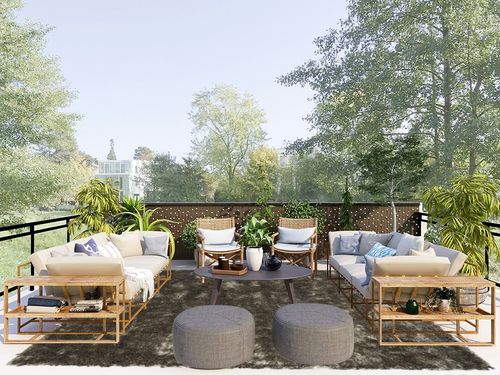 Paris Shag Collection 8' x 10' Silve in Scandinavian Modern Patio