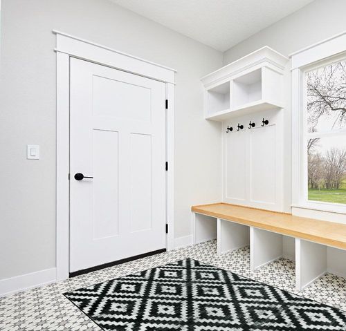 Lahome Moroccan Area Rug 5x7 Washable Rug Soft Non Slip Non Shedding Low Pile Printed Geometric Trellis Rugs for Indoor Bedroom Living Room Dining Room Playroom Carpet, Black and White in White Modern Entryway