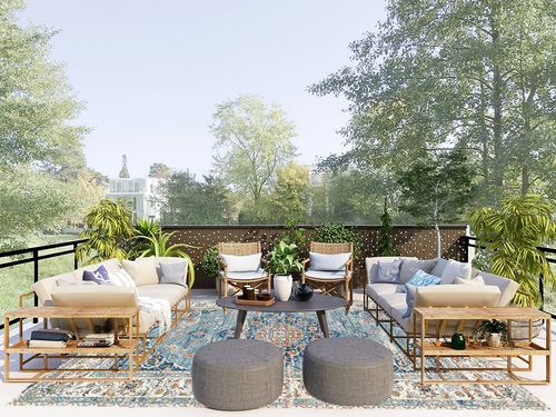 8'x10' Stain Resistant Washable Rug in Scandinavian Modern Patio