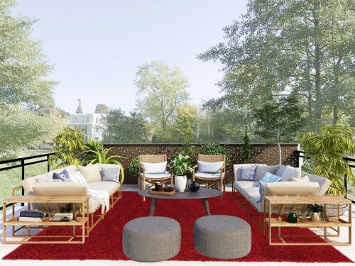 Everyday Shag Rug Red in Scandinavian Modern Patio