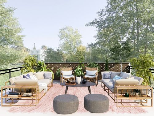 Pink 8 x 10 in Scandinavian Modern Patio