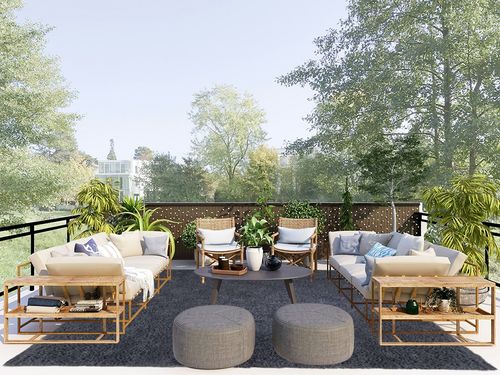Super Soft Plush Large Rug in Scandinavian Modern Patio