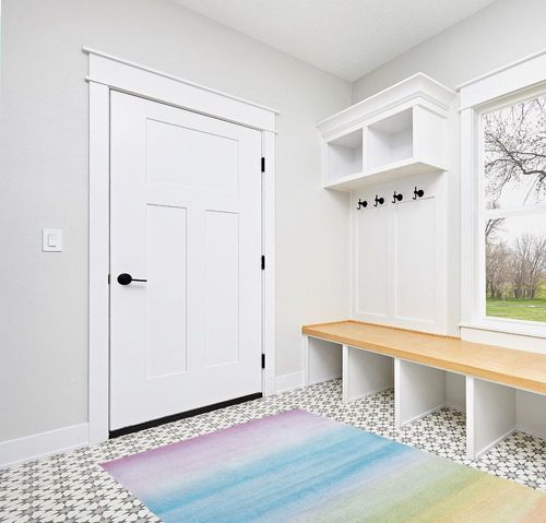 Well Woven Kids Rugs Sunrise 5' x 7' Multi Color Modern Printed Machine Washable Area Rug in White Modern Entryway