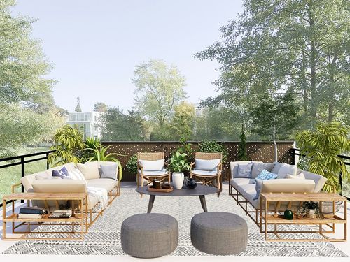 ‎Beige ‎Transitional ‎Non Slip ‎Living Room ‎Area Rug in Scandinavian Modern Patio