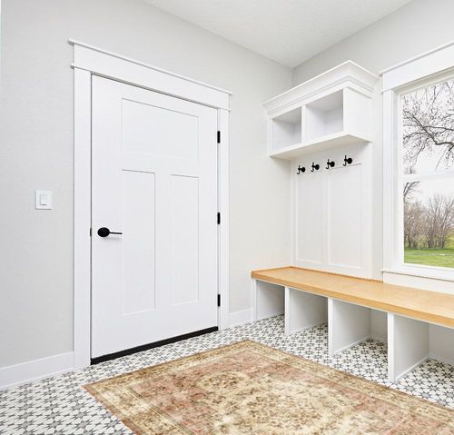 vivorug Washable Rug, Ultra Soft Area Rug 5x7, Non Slip Boho Rug Foldable, Stain Resistant Rugs for Living Room, Bohemian Floral Medallion (Pink/Grey, 5'x7') in White Modern Entryway