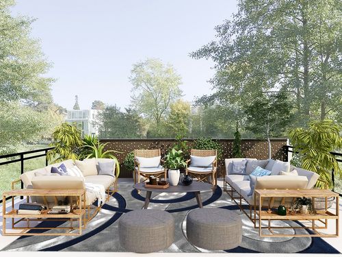 Navy Modern,contemporary Fluffy Living Room Area Rug in Scandinavian Modern Patio