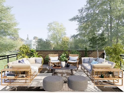 Indoor Area Rug with Jute Backing 8' X 10' in Scandinavian Modern Patio