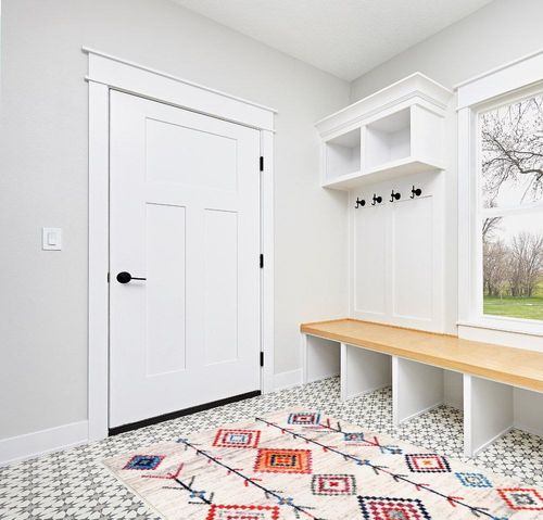 Seavish Large Area Rug 5x7 White Washable Area Rug for Living Room Modern Farmhouse Area Rug Low Pile Non-Shedding Indoor Tribal Design Carpet Rugs for Bedroom Kids Room Nursery Playroom in White Modern Entryway