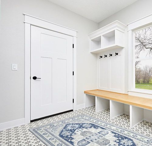 Zacoo Washable Rug 5x7 Area Rugs Boho Rug Vintage Area Rugs for Living Room Bedroom Dining Room Distressed Non Slip Rugs Carpet Non Shedding Oriental Rug, Blue in White Modern Entryway