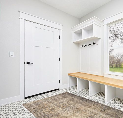 Amber Lewis x Loloi Morgan Collection MOG-01 Sunset / Ink 5'-0" x 7'-0" Area Rug feat. CloudPile in White Modern Entryway