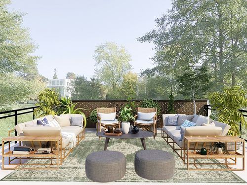 Valenrug Washable Rug 8x10 - Ultra Thin Green Collection Area Rug, Stain Resistant Non-Skid Rugs for Living Room, Antique Bedroom Rugs(8'x10', TPR40-Green) in Scandinavian Modern Patio