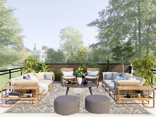 nuLOOM Becca Traditional Tiled Area Rug, 8' x 10', Beige in Scandinavian Modern Patio