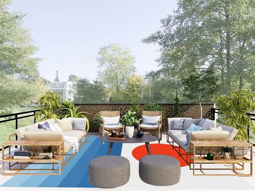 Modern Minimalist Navy White Red Area Rug for Living Room Bedroom Dining Room Nursery Room Contemporary Fluffy Carpets 8x10 Accent Kitchen No-Slip Kitchen Runner Rug Mat in Scandinavian Modern Patio