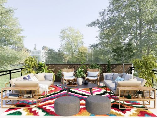 nuLOOM Handmade Carnival Abbey Shaggy Area Rug, 7' 6" x 9' 6", Multi in Scandinavian Modern Patio