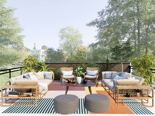 SAFAVIEH Orwell Collection Area Rug - 8' x 10', Rust & Yellow, Mid-Century Modern Abstract Design, Non-Shedding & Easy Care, Ideal for High Traffic Areas in Living Room, Bedroom (ORW368P) in Scandinavian Modern Patio